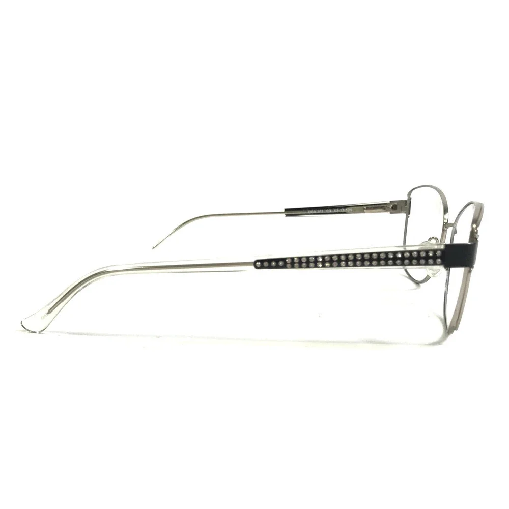 Cote D'Azur Eyeglasses Frames CDA-311 C3 Black Silver Cat Eye Full Rim 53-17-135